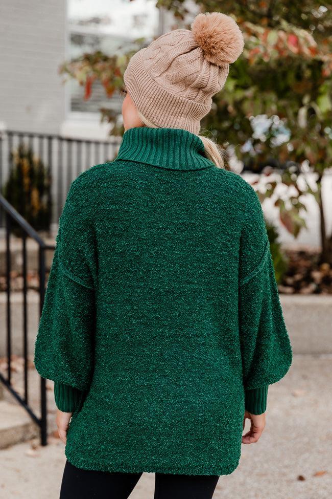 Haven't You Heard Hunter Green Turtleneck Sweater FINAL SALE Product Image