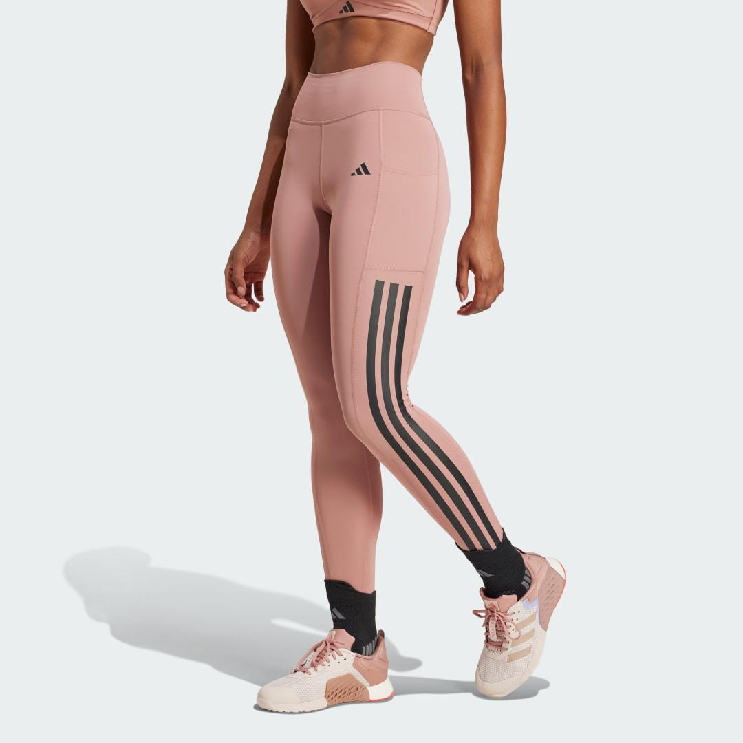 adidas Optime 3-Stripes Full-Length Leggings Black XS Womens Product Image