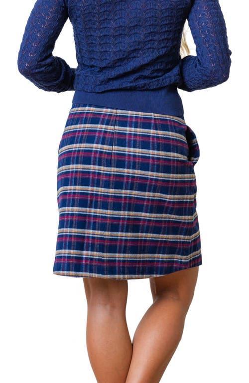 Hope & Henry Women's Organic Flannel Ruffle Skirt in Navy Autumn Plaid at Nordstrom, Size 12 Product Image