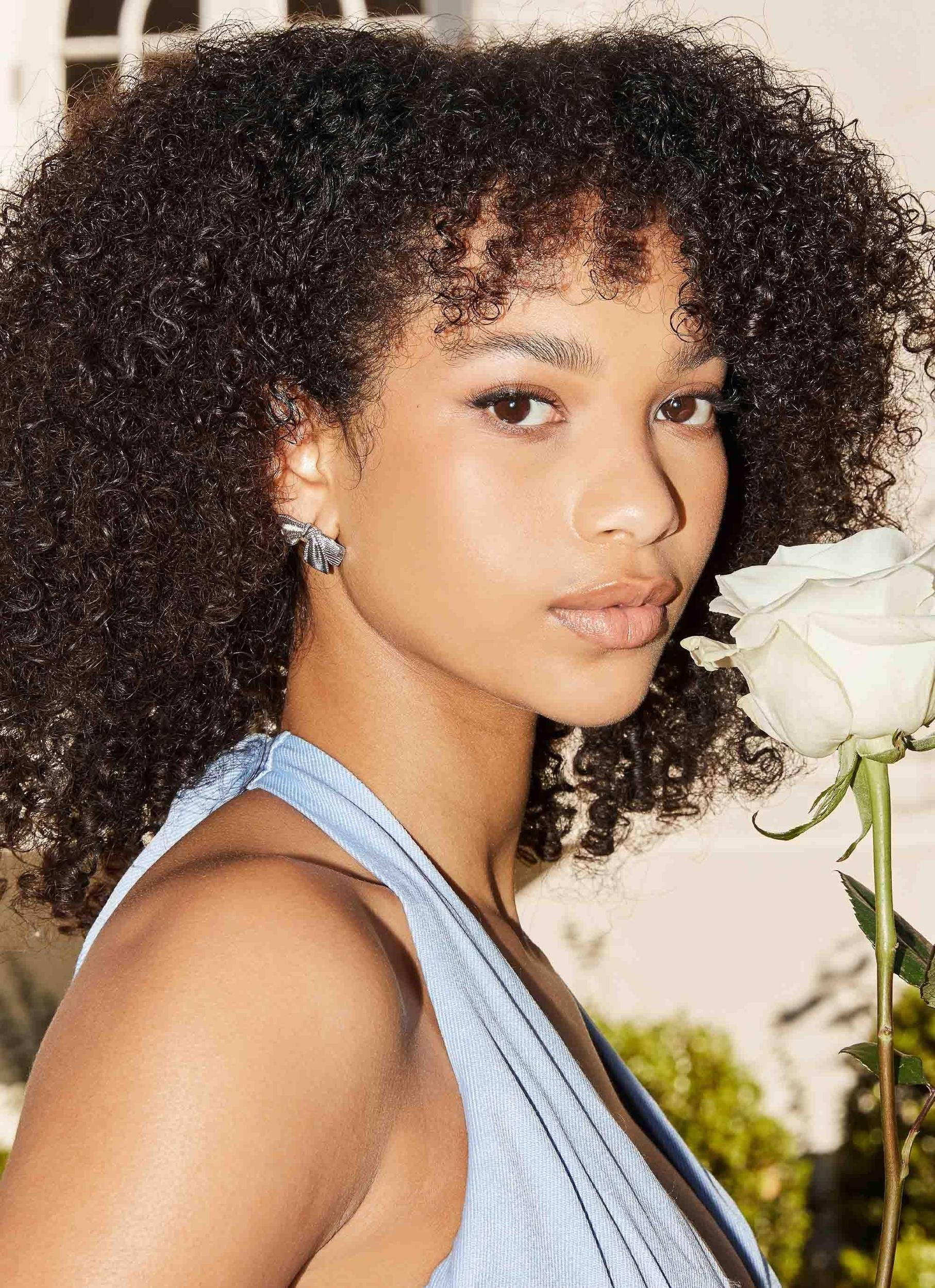 Kiyah Bow Earrings - Silver Product Image