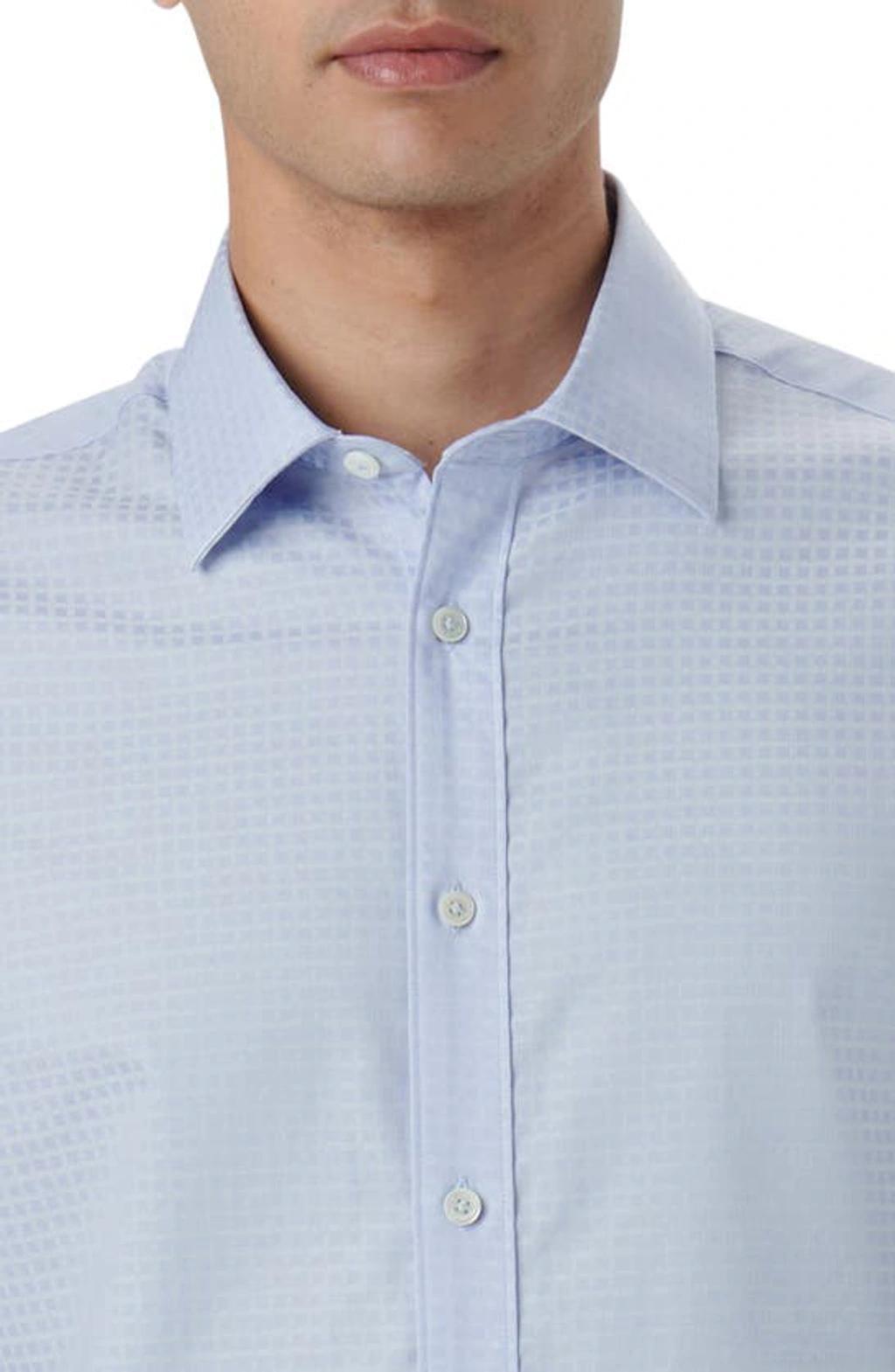 BUGATCHI Julian Shaped Fit Print Button-up Shirt In Air-blue Product Image