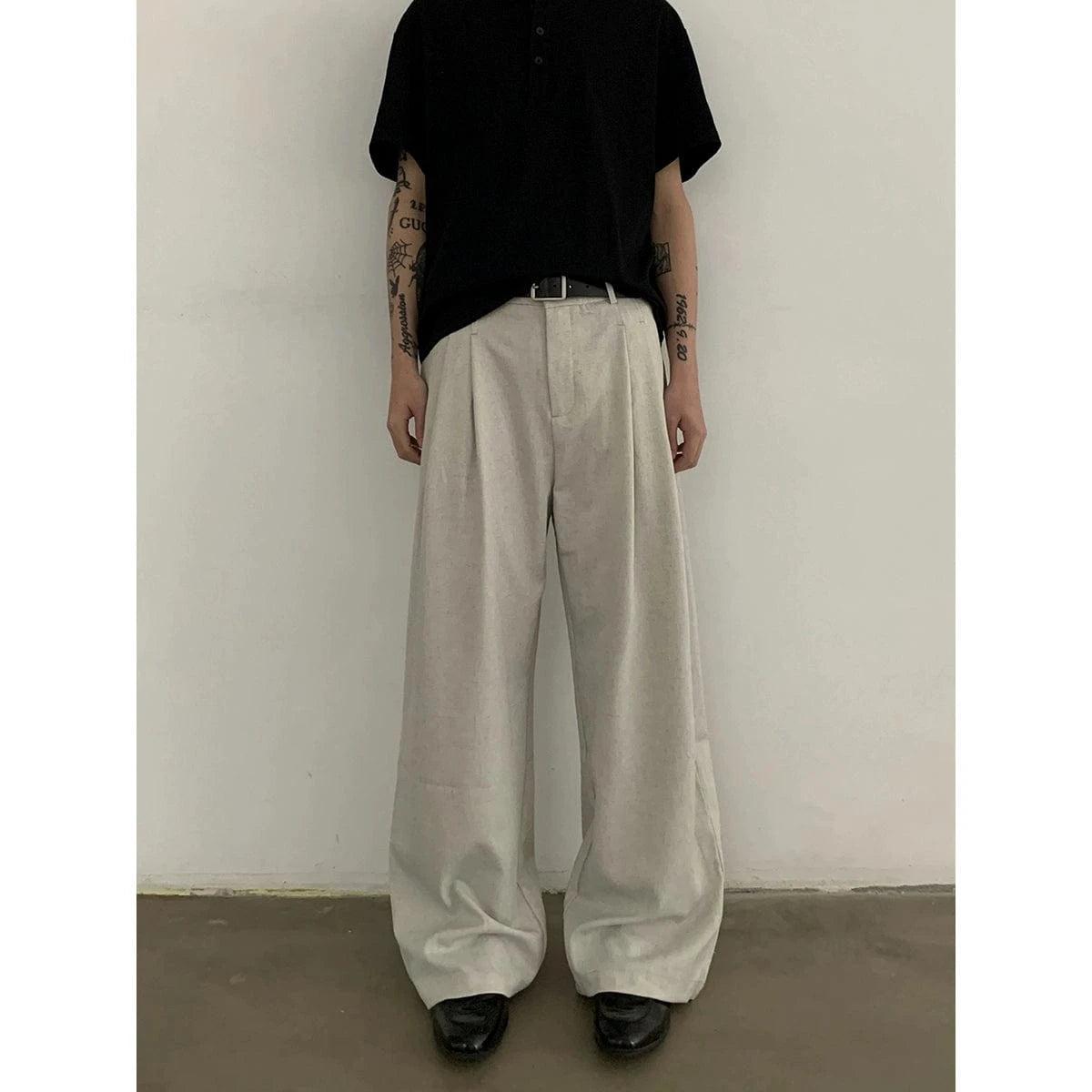 RT No. 18838 DOUBLE PLEATED CASUAL STRAIGHT PANTS Product Image
