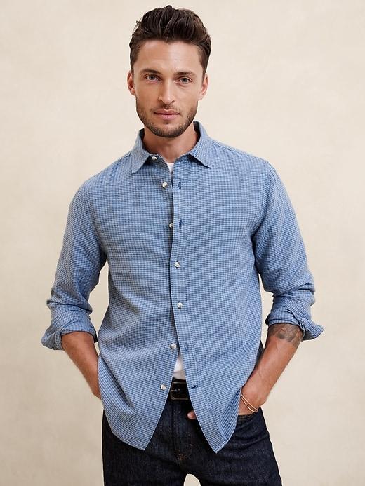 Slim Linen-Blend Shirt Product Image