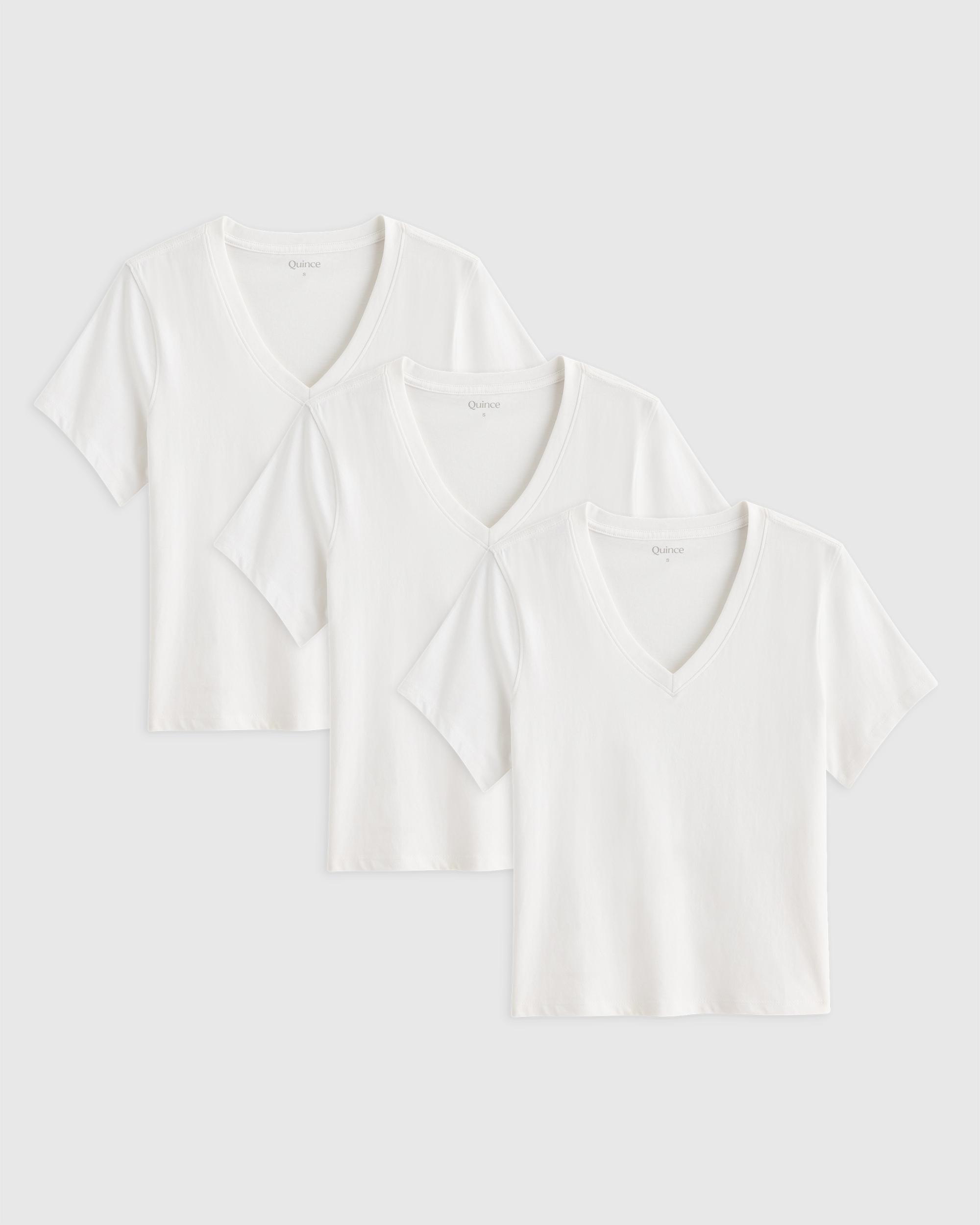 Quince | Women's Boxy V-Neck T-Shirt Size XL, Organic Cotton Product Image