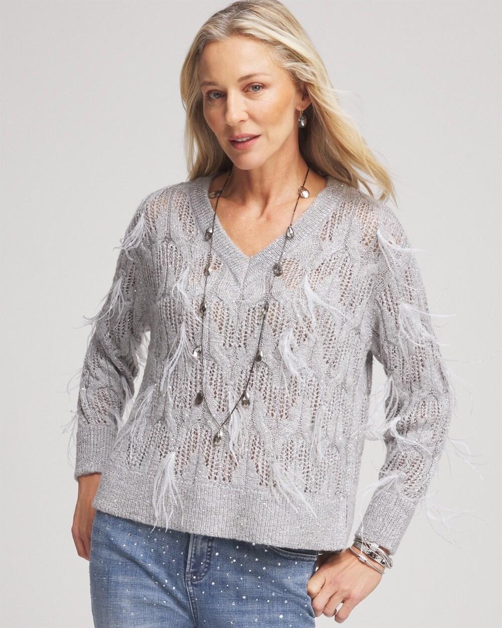Feathered Pullover Sweater Product Image