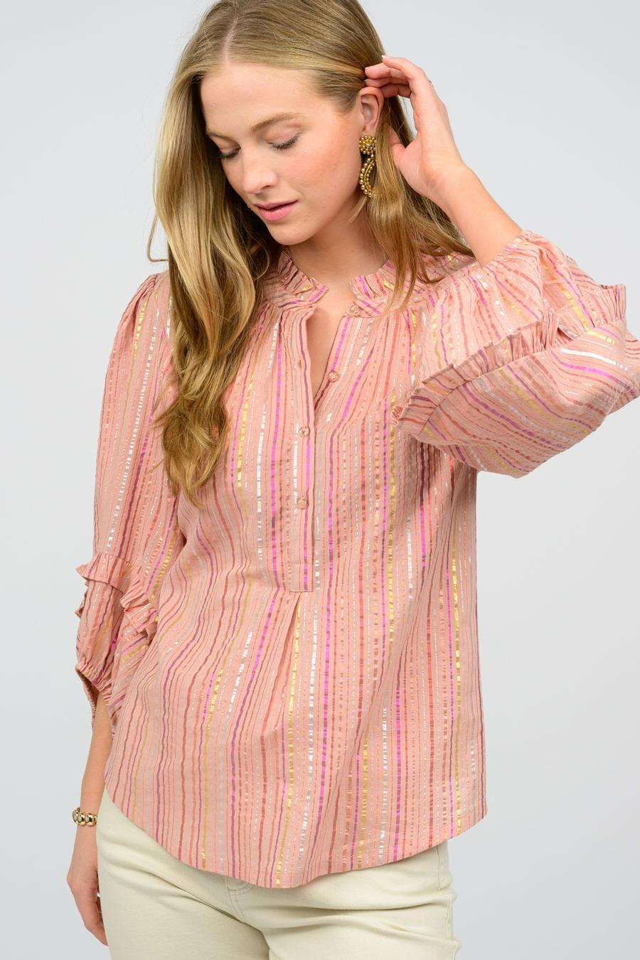 Metallic Stripe Top Product Image