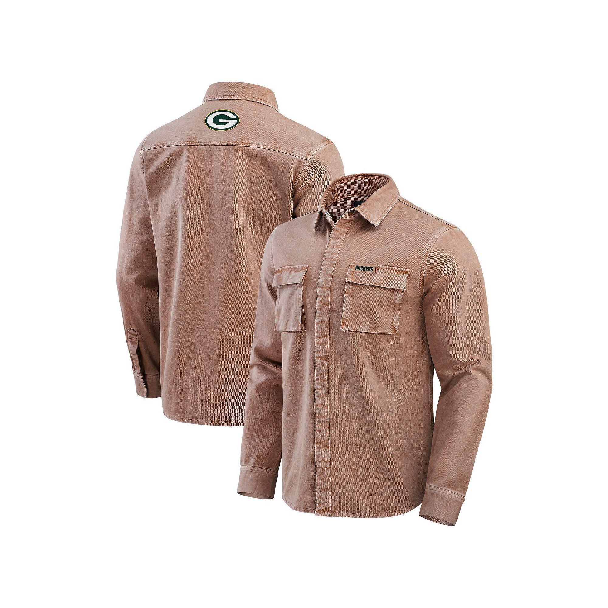 Men's Darius Rucker Collection by Fanatics Brown New England Patriots Garment Dyed Long Sleeve Full Snap Shirt, Size: 3XL Product Image