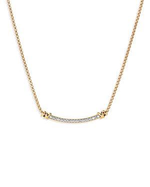 David Yurman Petite Helena Station Necklace in 18K Yellow Gold with Diamonds, 17 Product Image