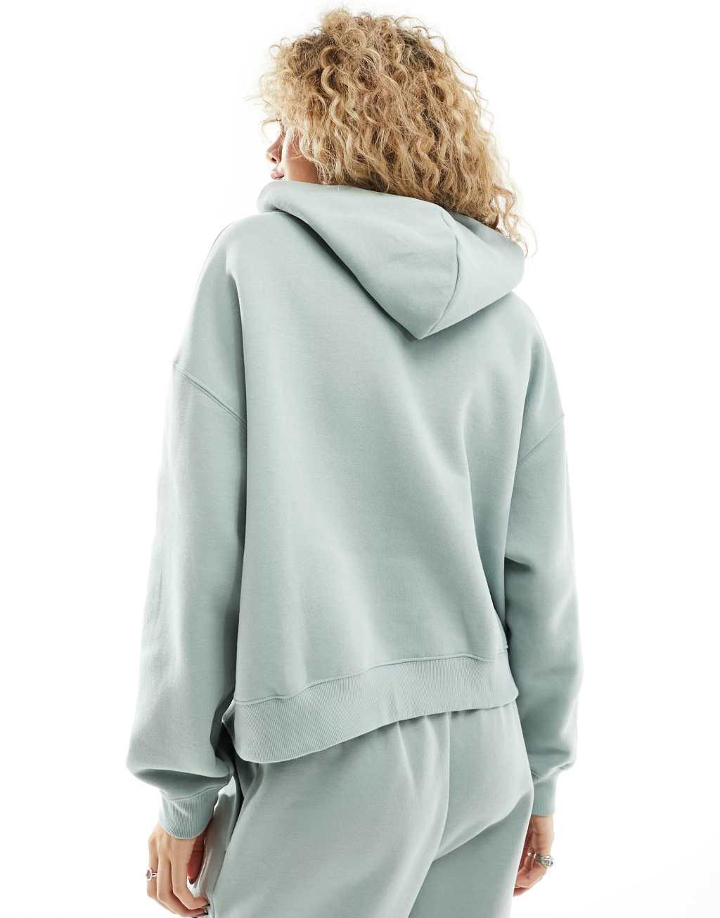 New Balance Linear Heritage brushed back hoodie in sage Product Image