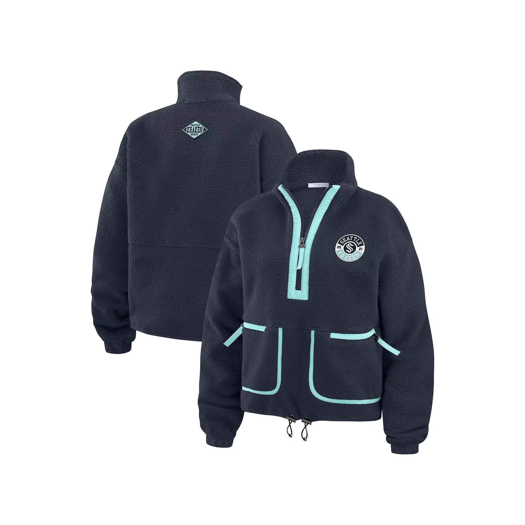 Women's WEAR by Erin Andrews  Blue Tampa Bay Lightning Polar Fleece Half-Zip Jacket, Size: Large, Lgh Blue Product Image