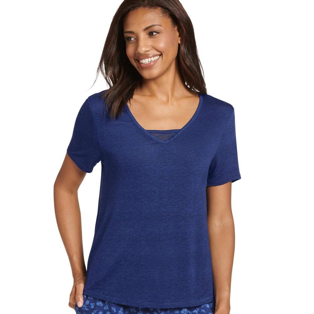 Womens Jockey Cool & Comfy Pajama Tee Teal Grey Product Image
