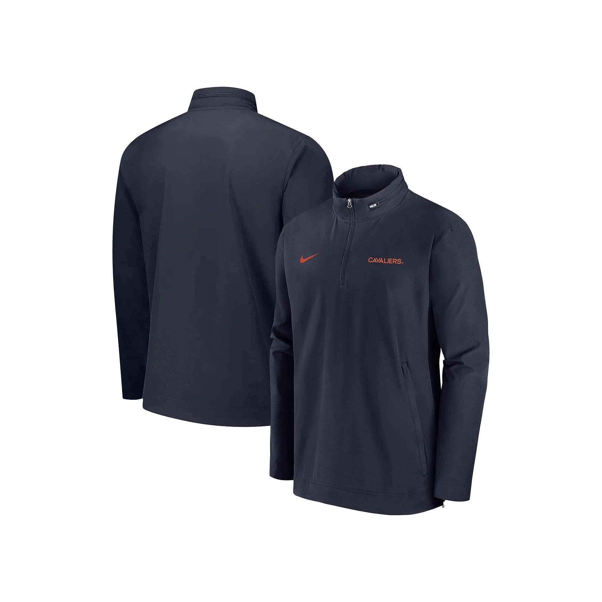 Men's Nike Navy Virginia Cavaliers 2024 Sideline Coach Quarter-Zip Hoodie Jacket, Size: Large, Blue Product Image