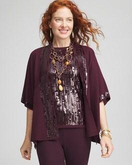 Sequin Placket Ruana Product Image
