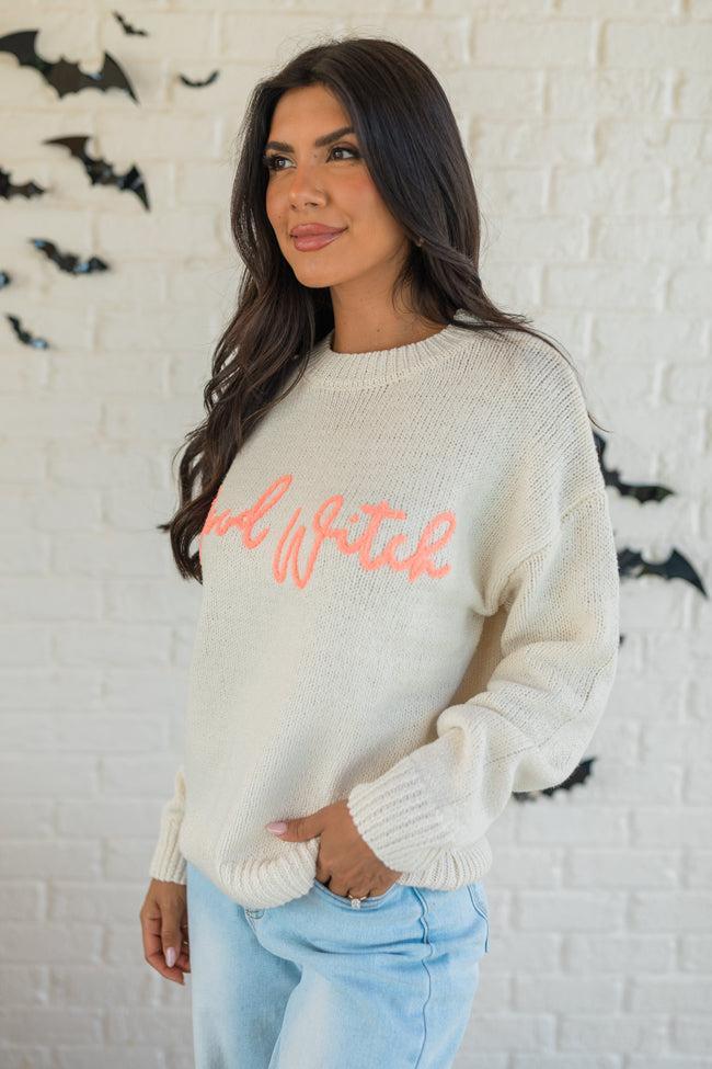 Happy To Be The Good Witch Stone and Coral Sweater FINAL SALE Product Image