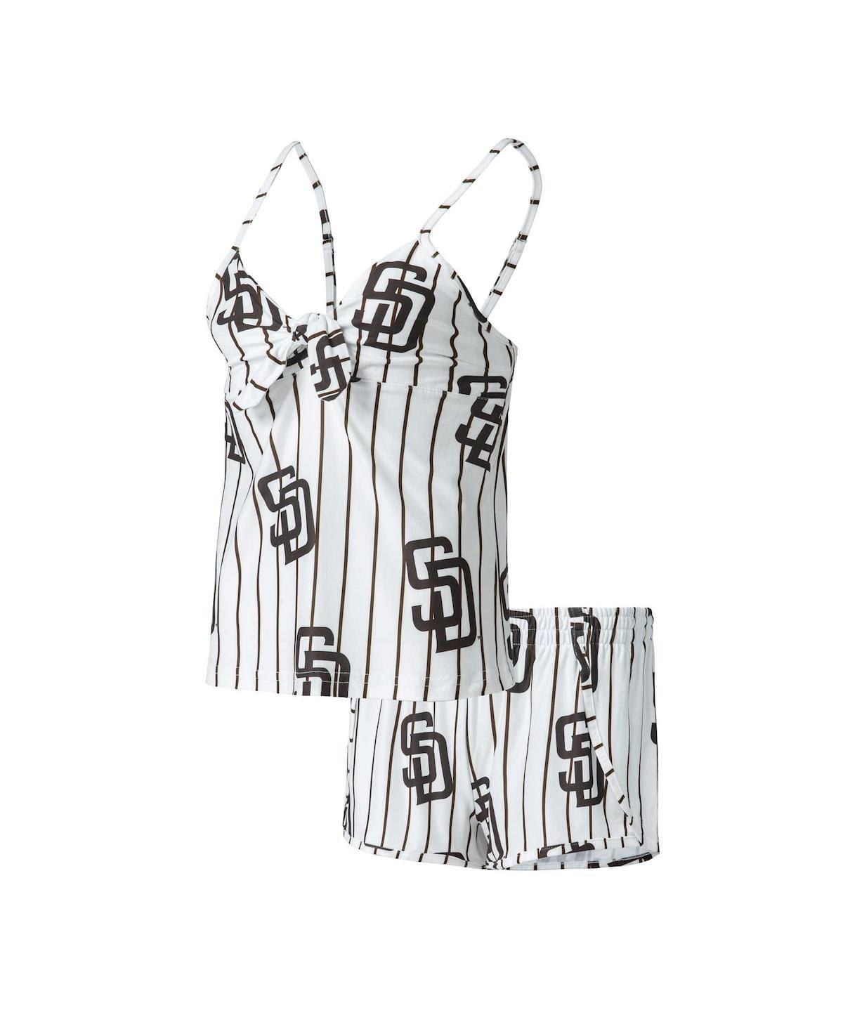 Women's Concepts Sport White San Diego Padres Reel Allover Print Tank Top & Shorts Sleep Set, Size: Medium Product Image