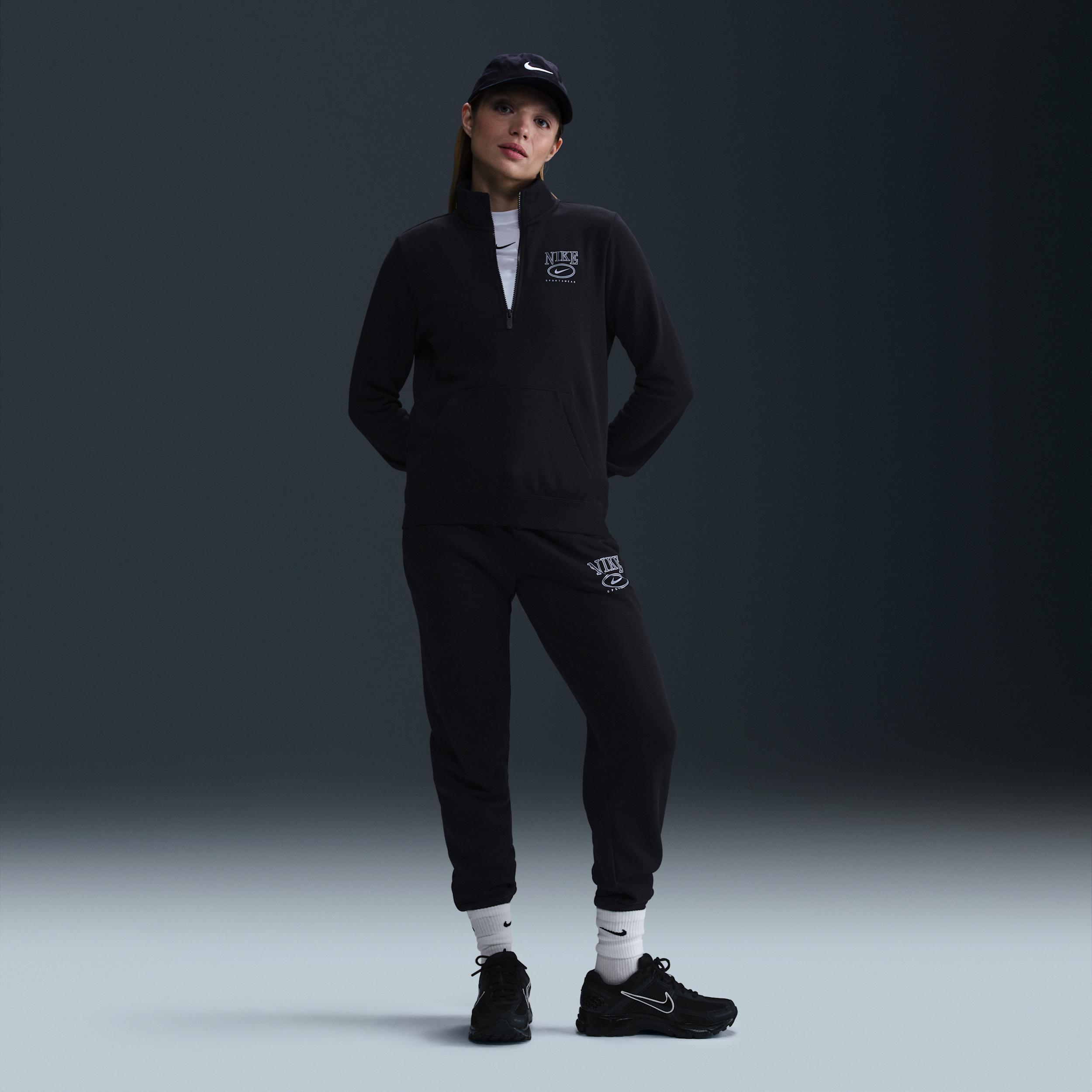 Nike Sportswear Club Fleece Women's Mock-Neck 1/2-Zip Graphic Top Product Image