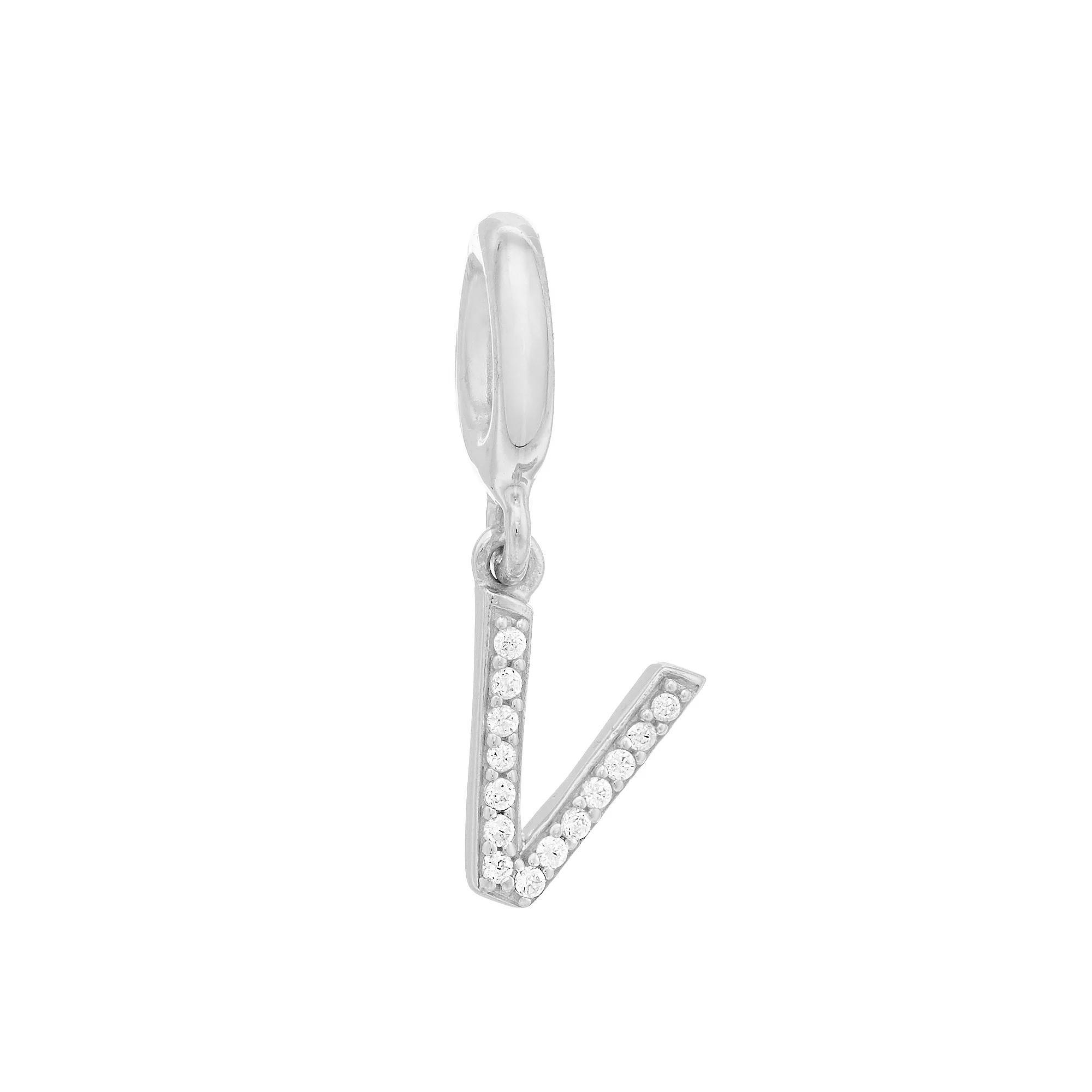 SIRI USA by TJM Sterling Silver Cubic Zirconia Initial Charm, Women's Product Image