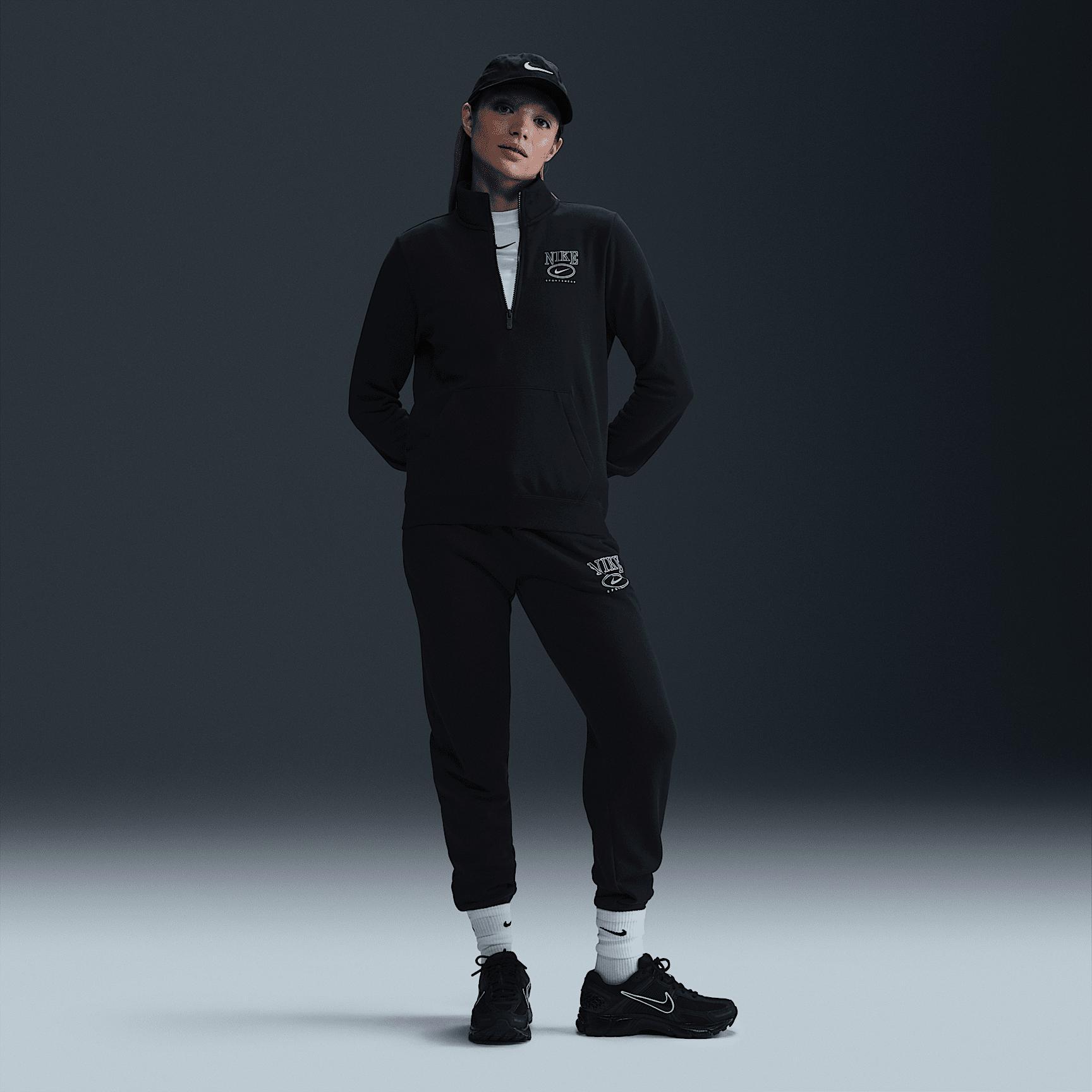 Nike Sportswear Club Fleece Women's Mock-Neck 1/2-Zip Graphic Top Product Image