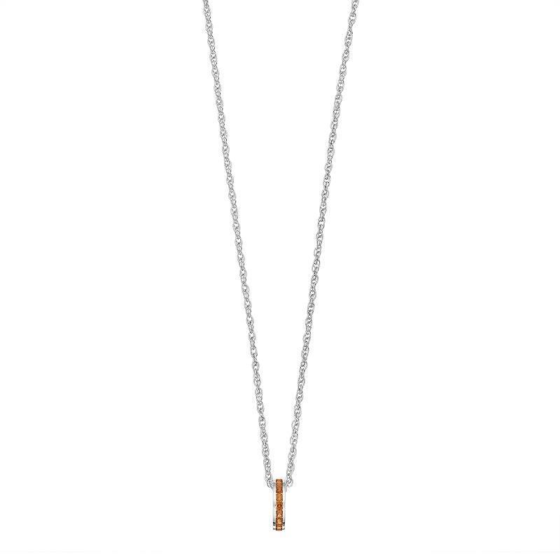 Traditions Jewelry Company Sterling Silver Channel-Set White Topaz Birthstone Pendant Necklace, Womens Product Image