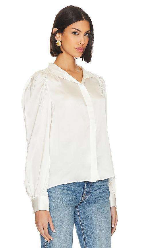 Womens Gillian Silk Puff-Sleeve Blouse Product Image