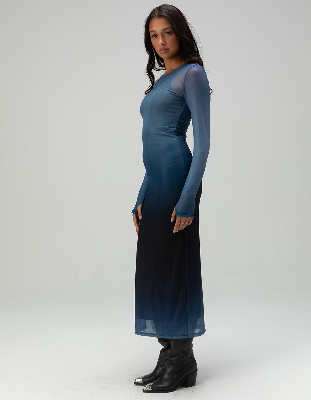 JJXX Rosa Womens Mesh Maxi Dress - BLUE Product Image
