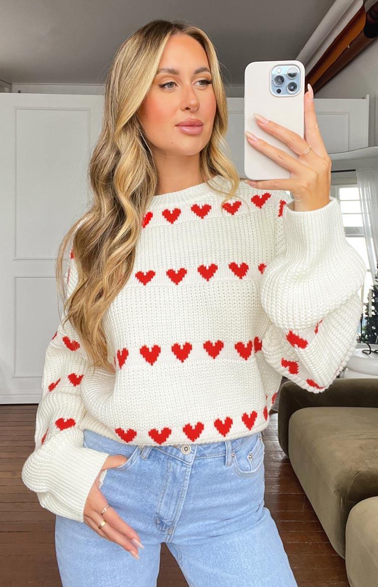 Lovey Red Heart Stripe Jumper Product Image