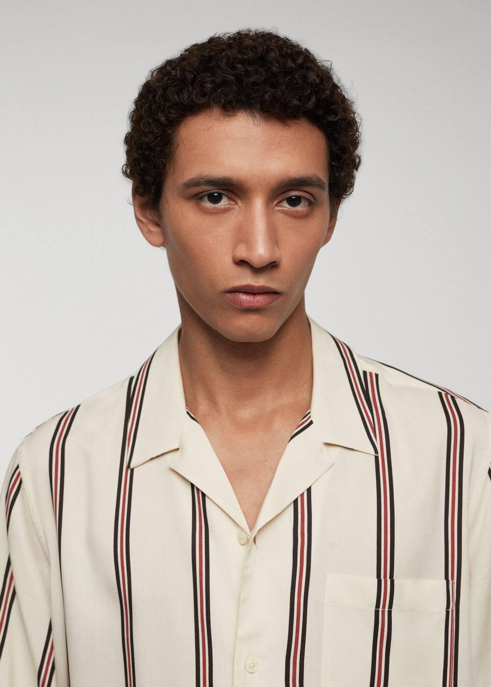 Mango Mens Striped Bowling Fluid Shirt Product Image