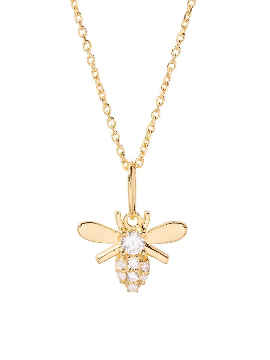 Womens Adeline 14K-Yellow-Gold Vermeil & Cubic Zirconia Bee Pendant Necklace Product Image