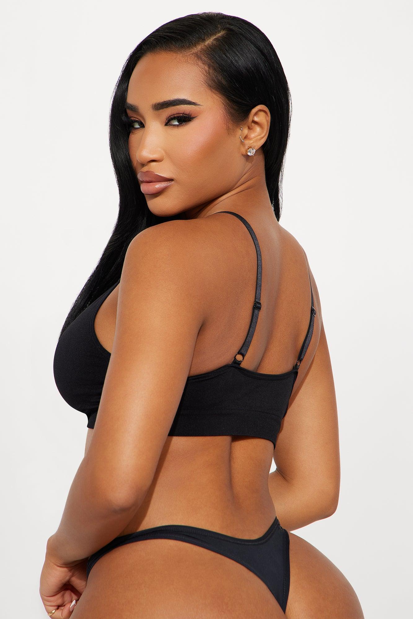 Smooth And Ready Seamless Triangle Bralette - Black Product Image