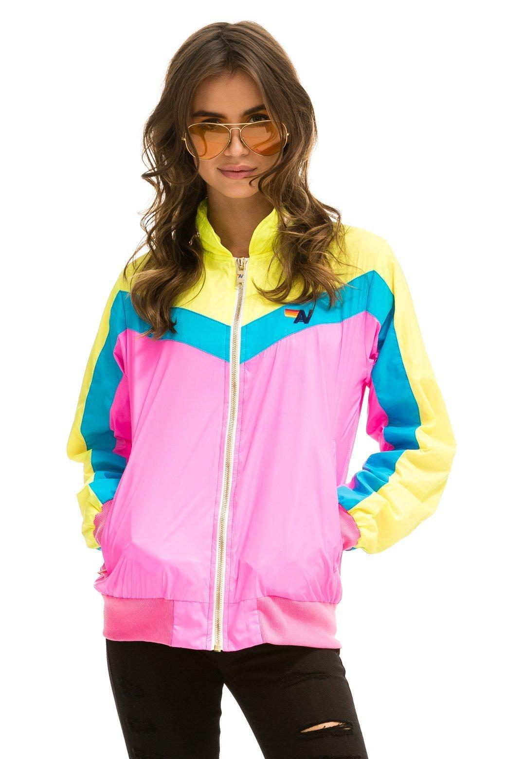 WINDBREAKER JACKET - NEON PINK Female Product Image