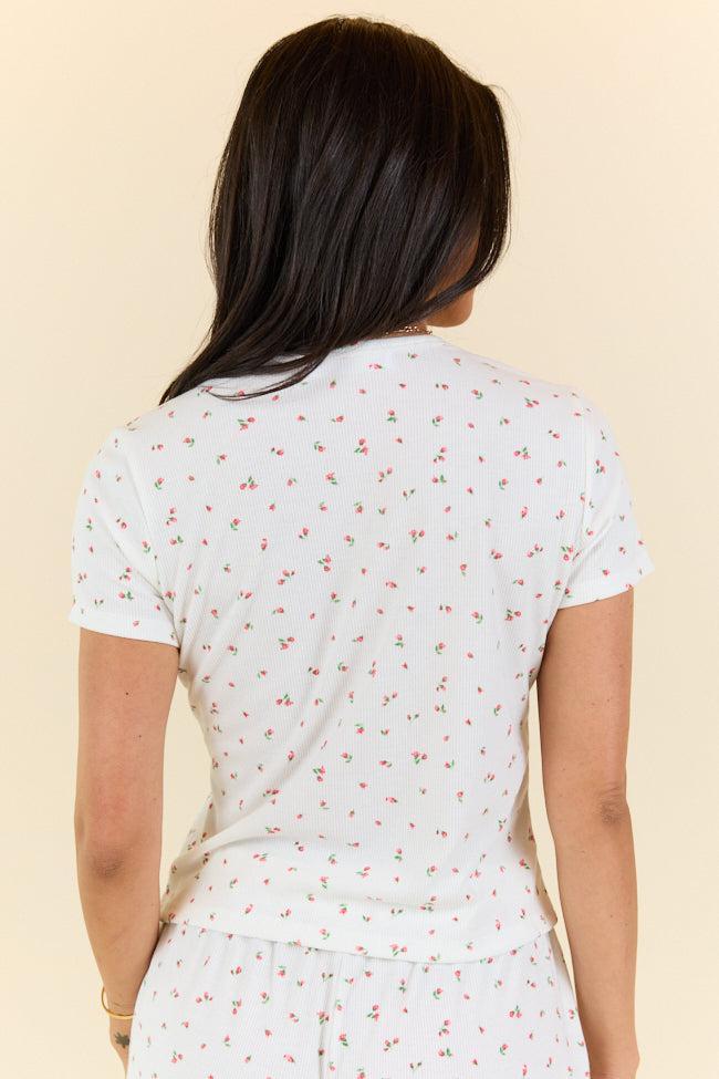 What A Dream Red Ditsy Floral Pajama Short Sleeve Top FINAL SALE Product Image