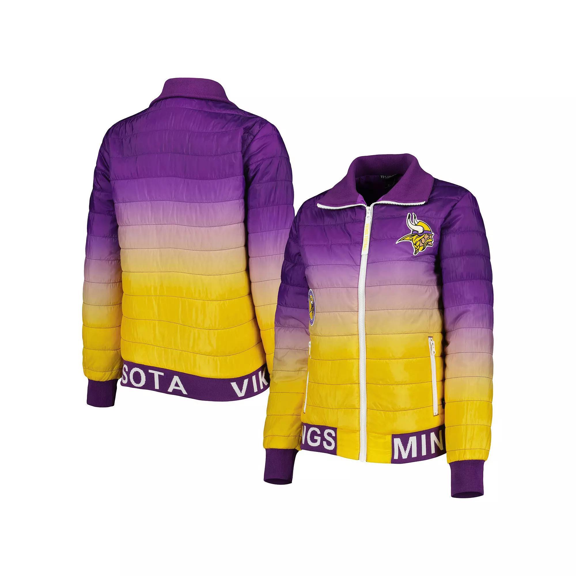 Women's The Wild Collective Purple/Gold Minnesota Vikings Color Block Full-Zip Puffer Jacket, Size: Small Product Image