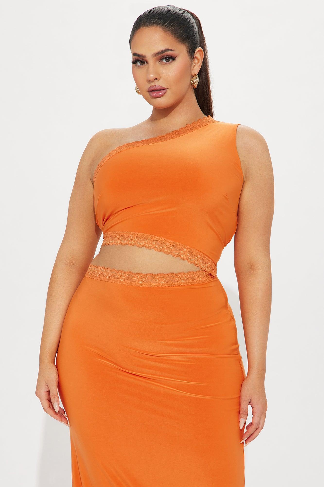 Make Time Double Lined Maxi Dress - Orange Product Image