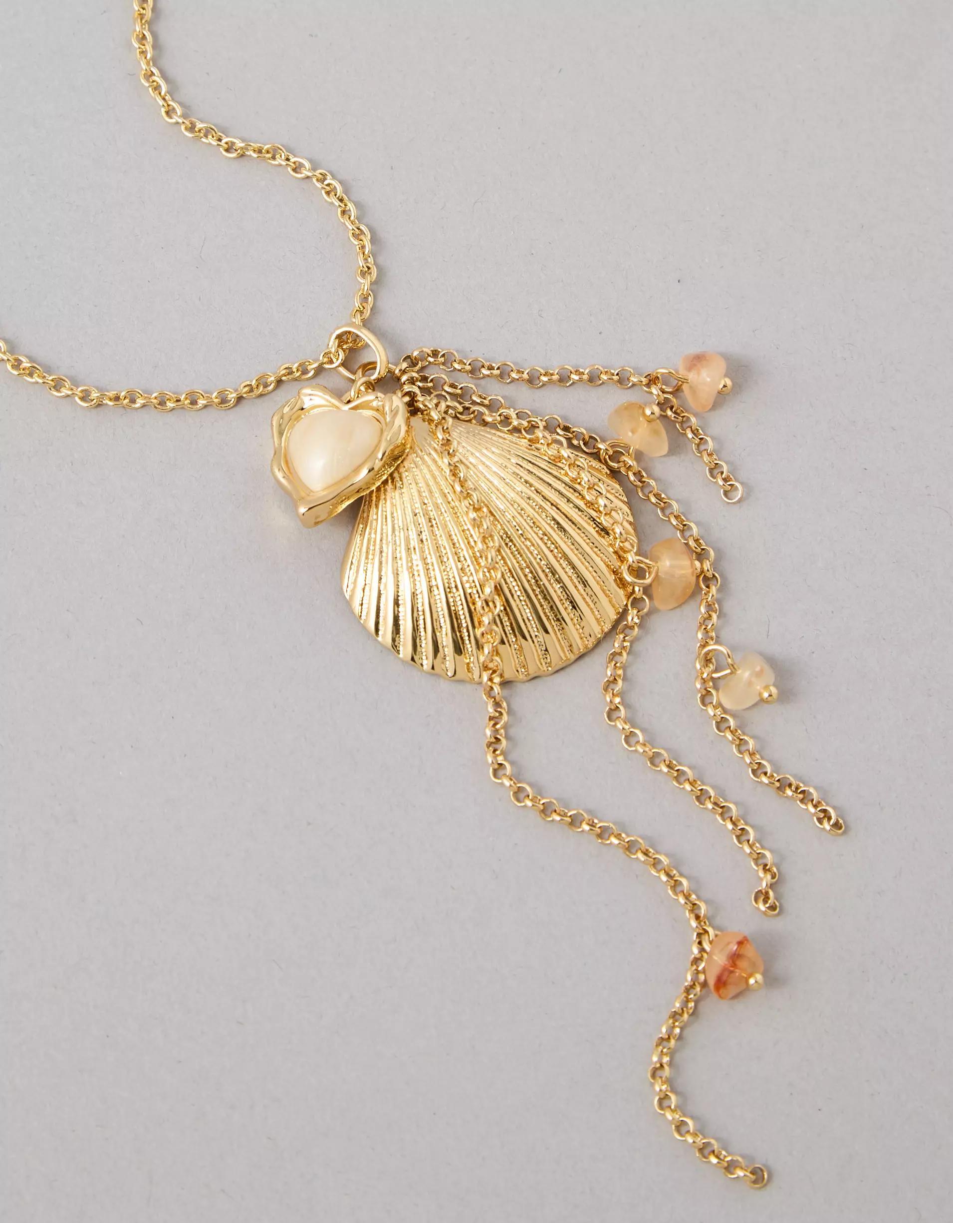 AEO Shell Heart Long Necklace Product Image