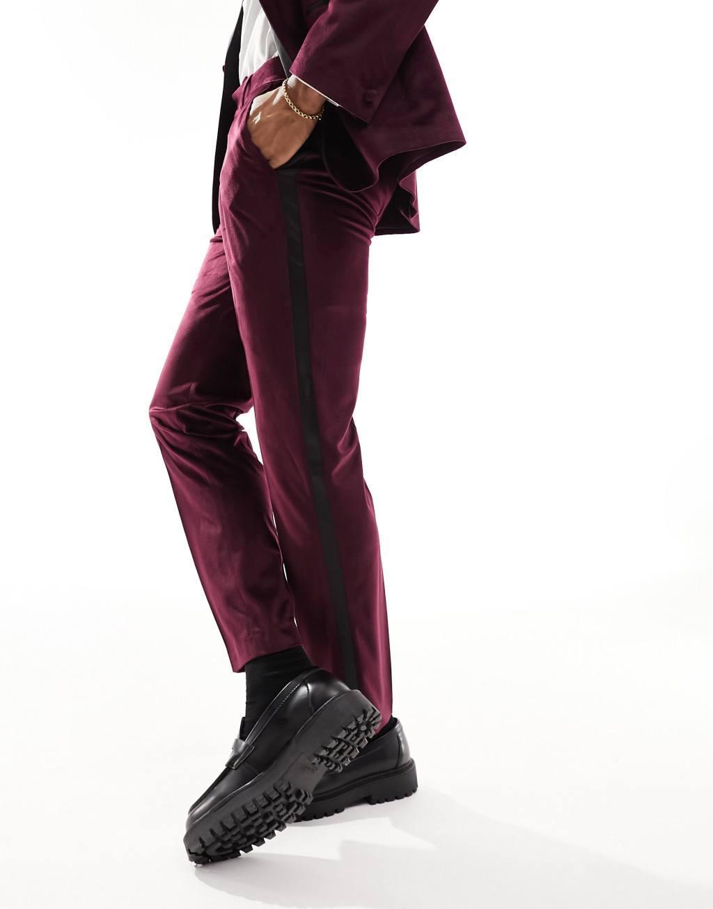 ASOS DESIGN slim tuxedo suit pants Product Image