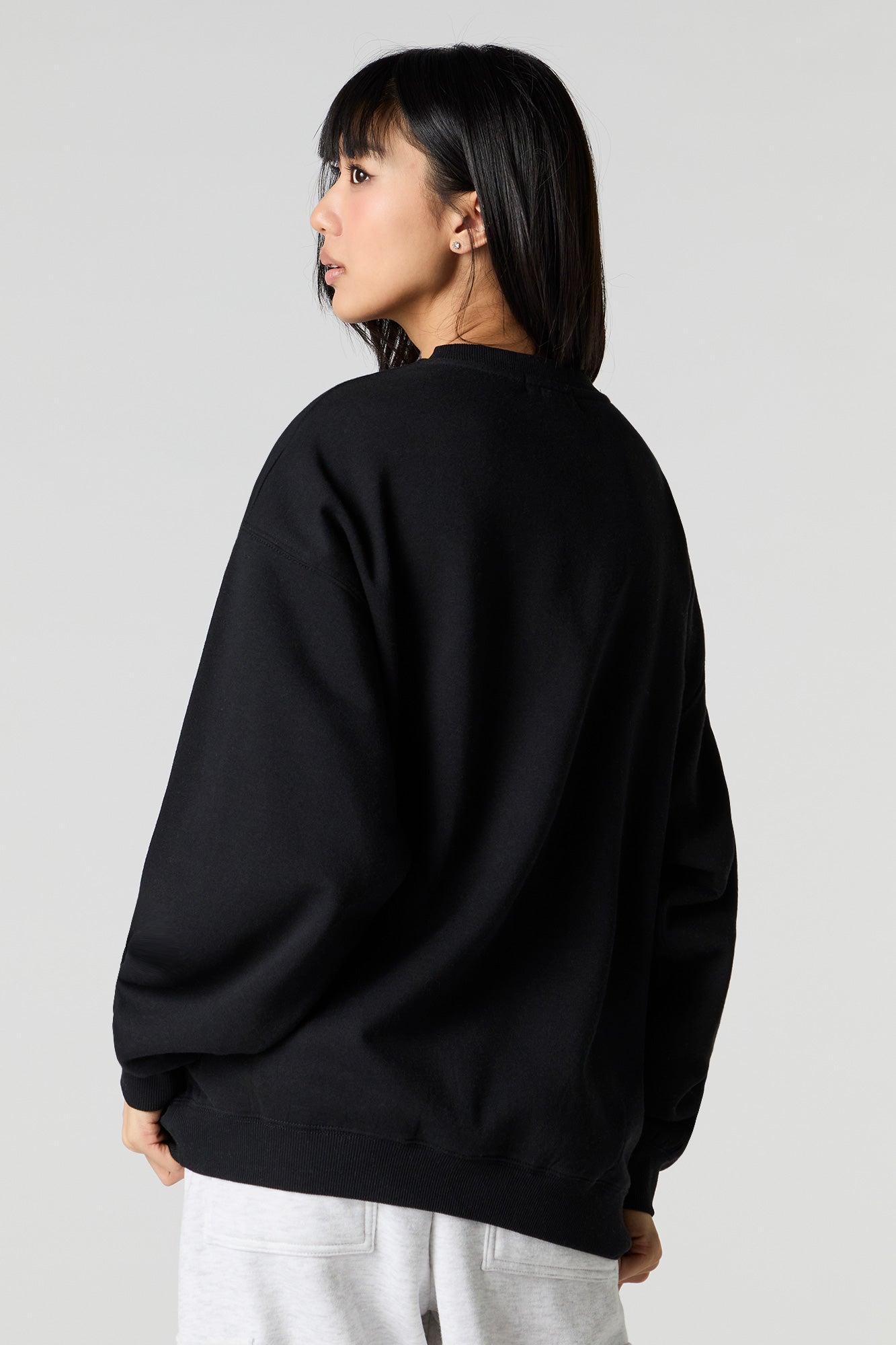 Oversized Graphic Fleece Sweatshirt Female Product Image