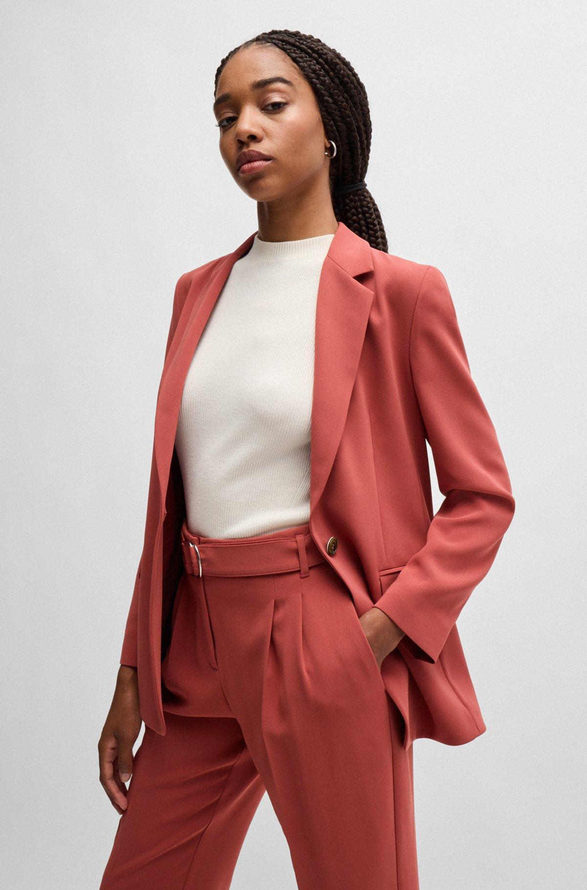 Regular-fit jacket in crease-resistant crepe Product Image