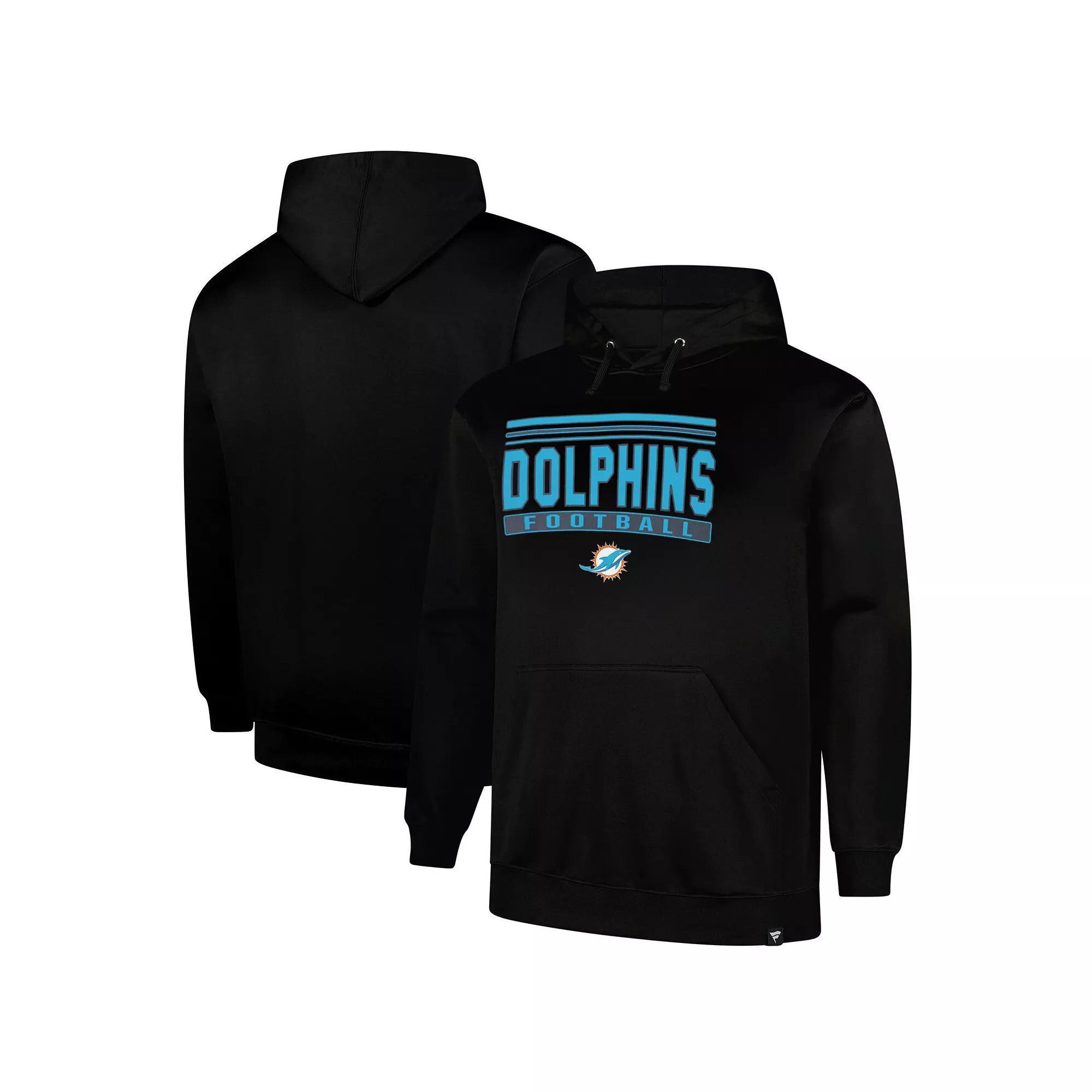 Men's Fanatics  Black Miami Dolphins Big & Tall Fleece Pullover Hoodie, Size: XLT Product Image