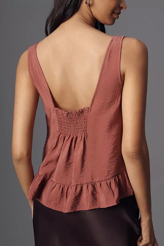 Maeve Smocked Ruffle-Hem Swing Tank Top Product Image