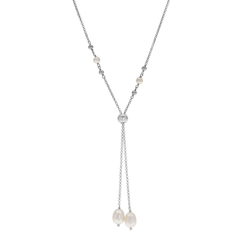 PearLustre by Imperial Freshwater Cultured Pearl Bolo Necklace, Womens, Sterling Product Image