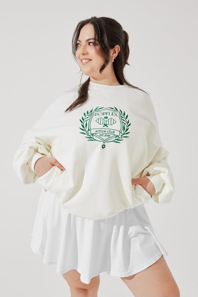 POPFLEX® Active Club Cloud Crewneck Sweater - Cream Product Image
