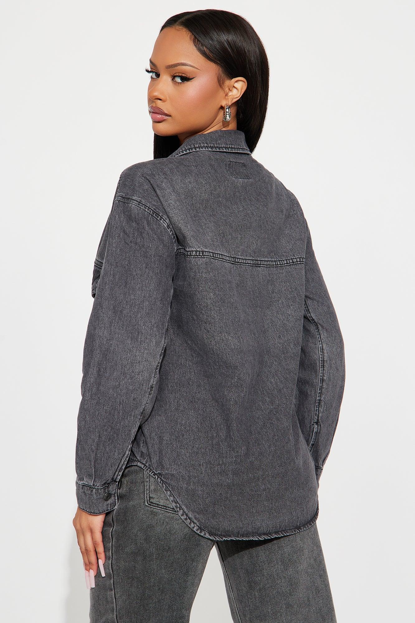 Presidio Denim Shacket - Grey Female Product Image