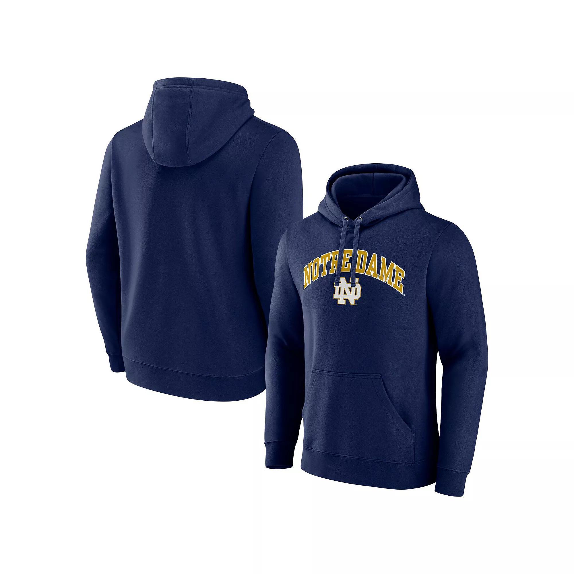 Men's Fanatics Navy Notre Dame Fighting Irish Arched Logo Pullover Hoodie, Size: Large, Blue Product Image