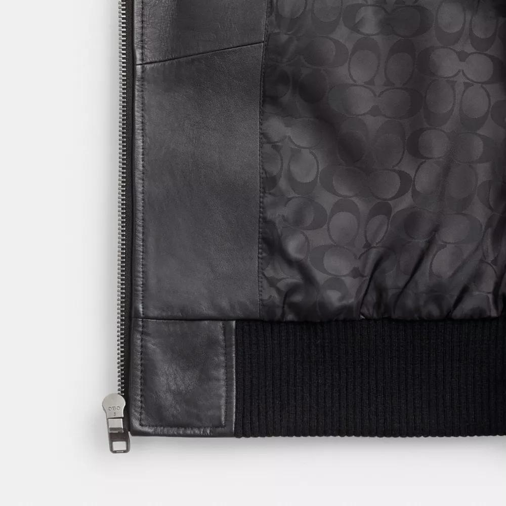 Leather Bomber Jacket Product Image