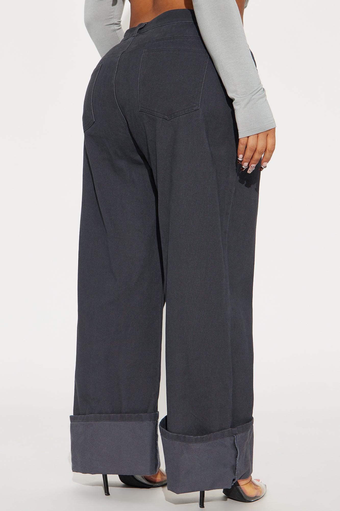 Sonya Cropped Wide Leg Pant - Charcoal Product Image
