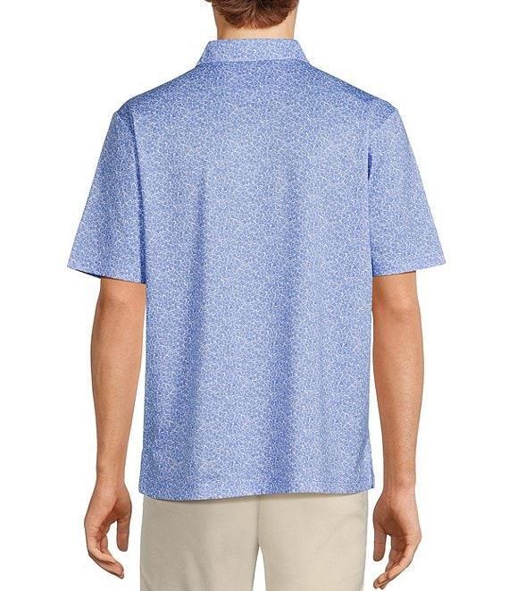 Roundtree & Yorke Big & Tall Performance Short Sleeve Stripe Print Polo Shirt Product Image