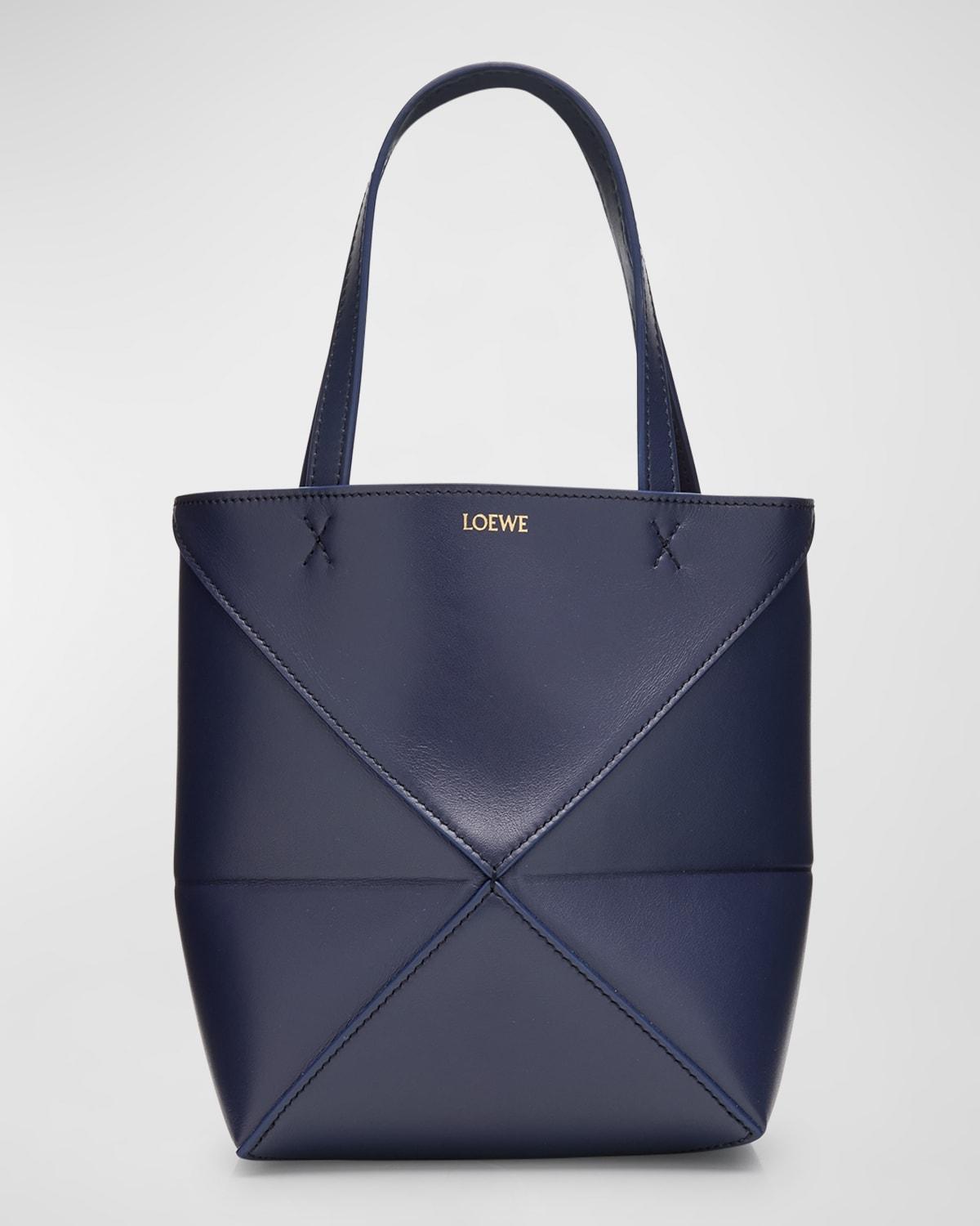 Puzzle Fold Mini Tote Bag in Shiny Leather Product Image
