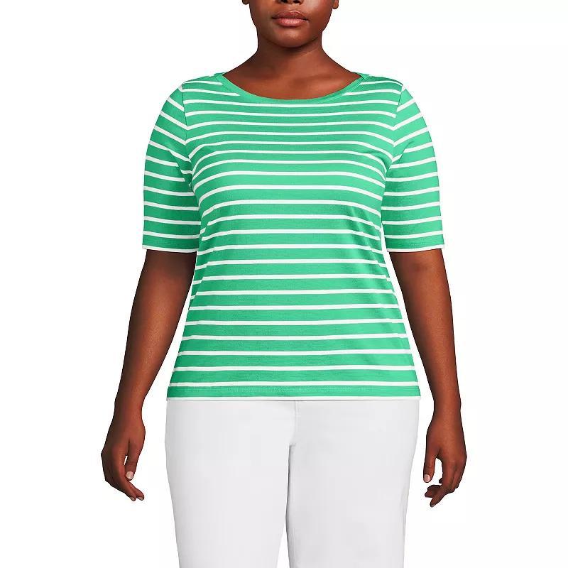 Plus Size Lands' End Supima Top, Women's, Size: 1XL, Fresh Ivory Product Image