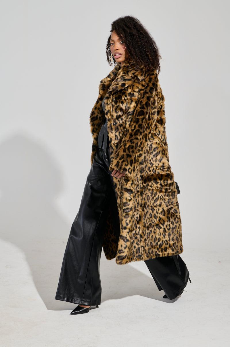 CATTY FAUX FUR LEOPARD COAT Product Image