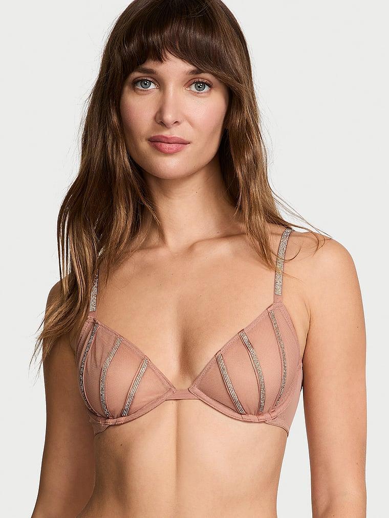 Sheer Shine Unlined Low-Cut Demi Bra Product Image